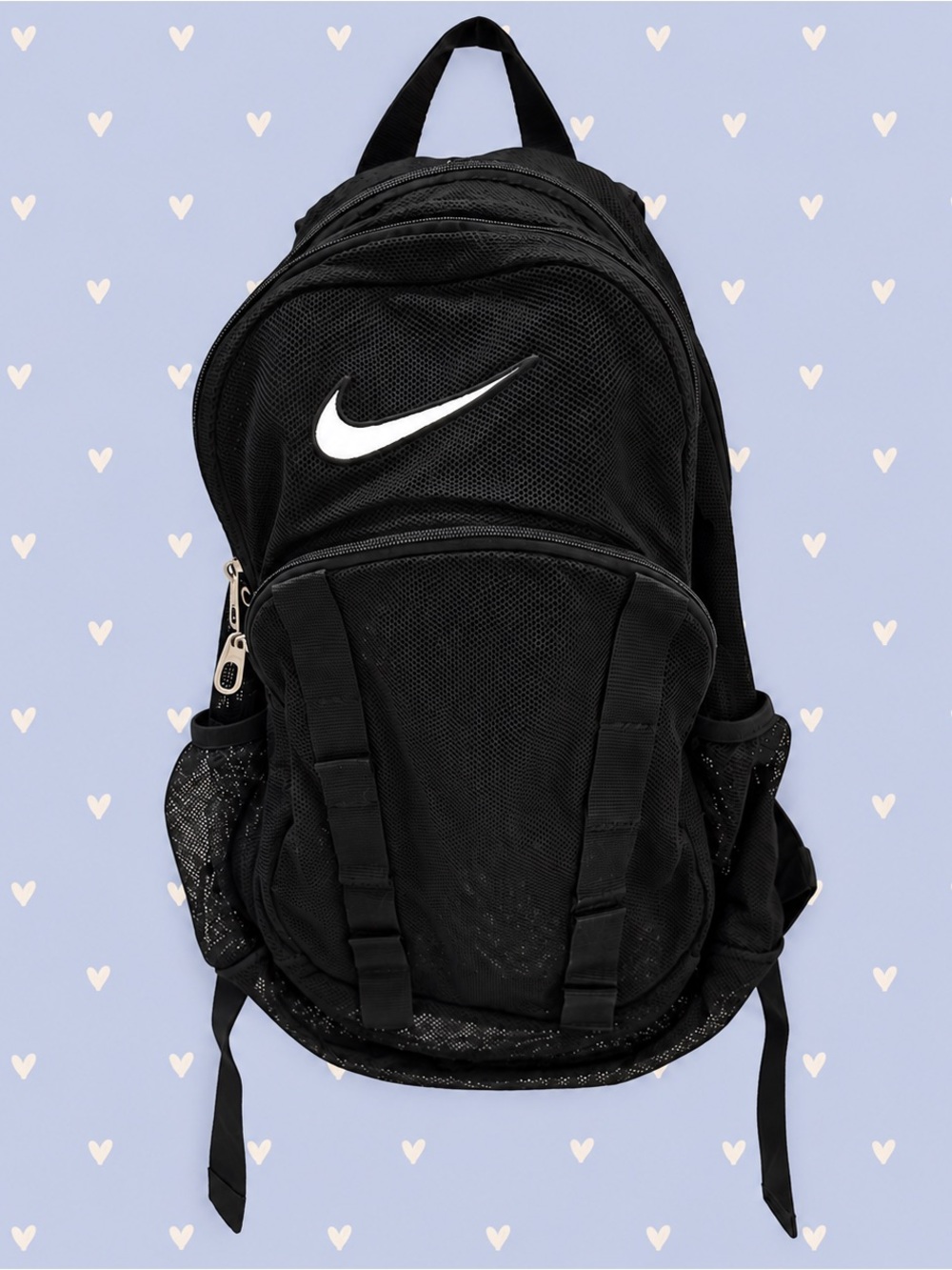 Nike Black and White Swoosh Mesh Backpack - Men's